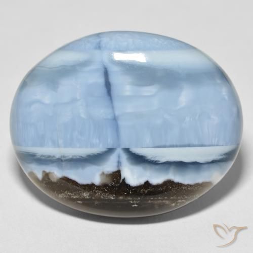 35.49ct Naturale Multicolore Blu Opale, Ovale, Opaco