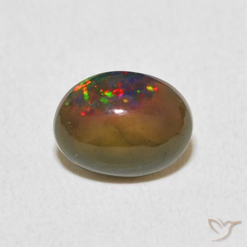 1.11ct Naturale Multicolore Opale, Ovale, Opaco