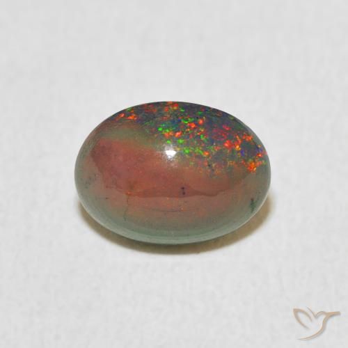 0.82ct Naturale Multicolore Opale, Ovale, Opaco