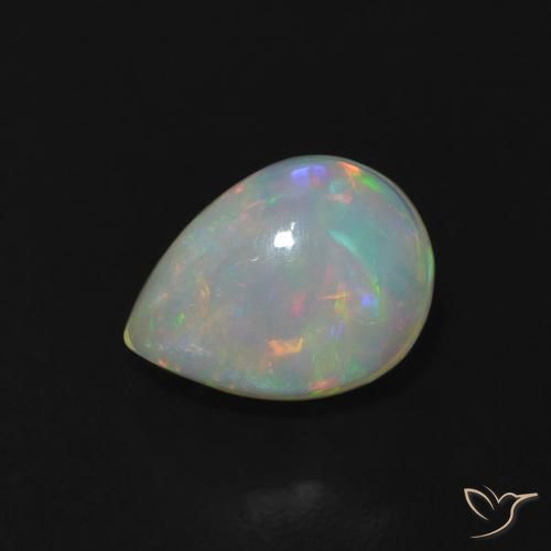 1.01ct Naturale Multicolore Opale, Forma a pera, Trasparente, Photo A