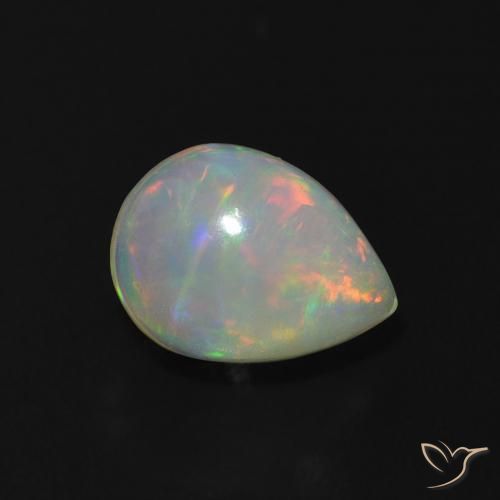 Opale Multicolore naturale da 1.01 ct, Forma a pera, Trasparente