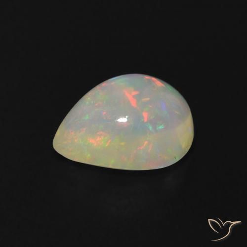 Opale Multicolore naturale da 1.01 ct, Forma a pera, Trasparente