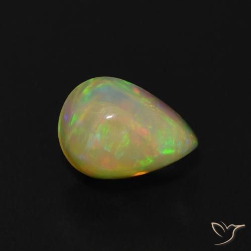 0.64ct Naturale Multicolore Opale, Forma a pera, Trasparente