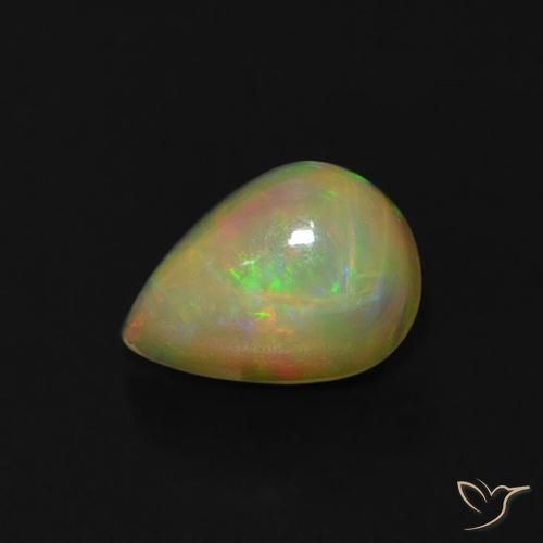 Opale Multicolore naturale da 0.64 ct, Forma a pera, Trasparente