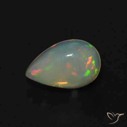 0.68ct Naturale Multicolore Opale, Forma a pera, Trasparente