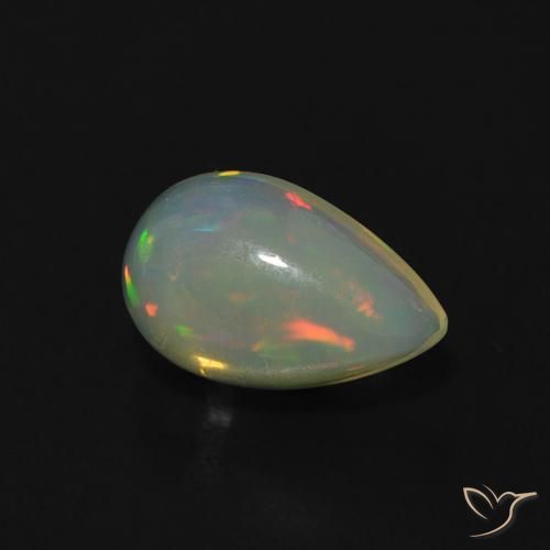Opale Multicolore naturale da 0.68 ct, Forma a pera, Trasparente