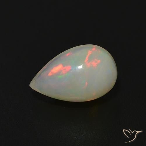 0.64ct Naturale Multicolore Opale, Forma a pera, Trasparente