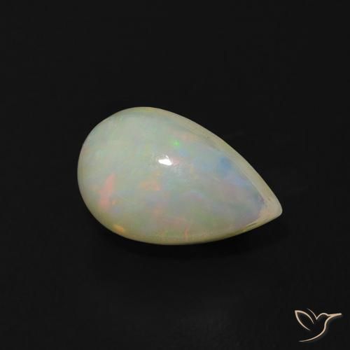 Opale Multicolore naturale da 0.64 ct, Forma a pera, Trasparente