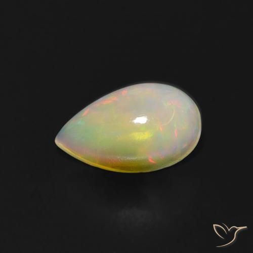 0.60ct Naturale Multicolore Opale, Forma a pera, Trasparente