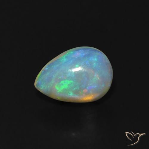 0.52ct Naturale Multicolore Opale, Forma a pera, Trasparente