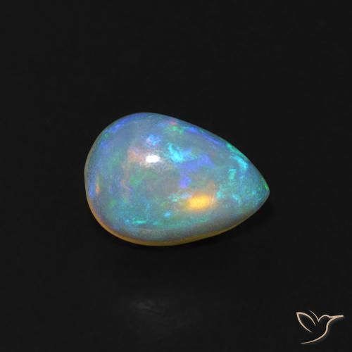 Opale Multicolore naturale da 0.52 ct, Forma a pera, Trasparente