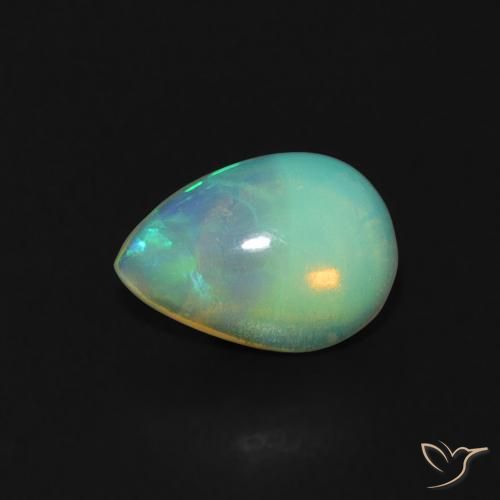 0.49ct Naturale Multicolore Opale, Forma a pera, Trasparente