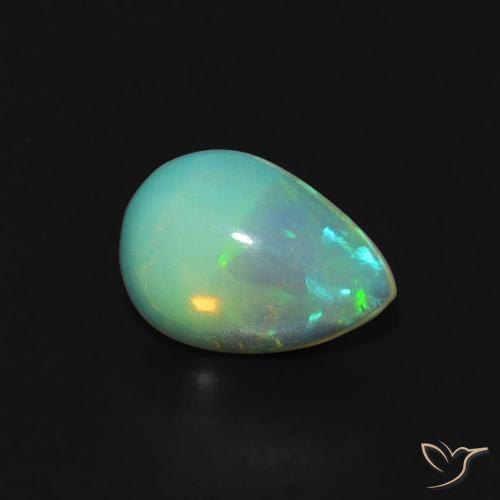 Opale Multicolore naturale da 0.49 ct, Forma a pera, Trasparente