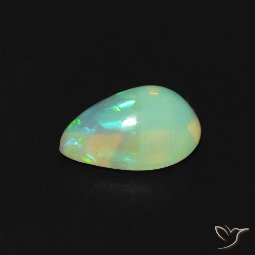 Opale Multicolore naturale da 0.49 ct, Forma a pera, Trasparente