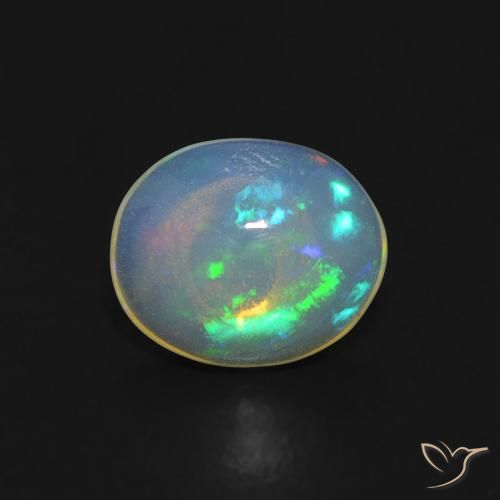 0.66ct Naturale Multicolore Opale, Ovale, Trasparente