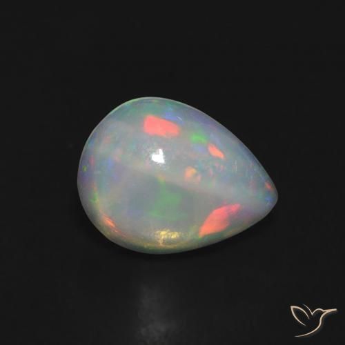 0.74ct Naturale Multicolore Opale, Forma a pera, Trasparente