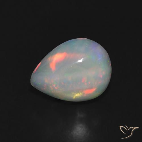 Opale Multicolore naturale da 0.74 ct, Forma a pera, Trasparente