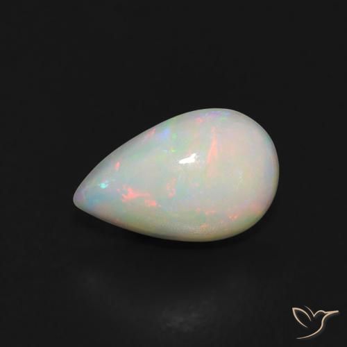 0.45ct Naturale Multicolore Opale, Forma a pera, Trasparente, Photo A
