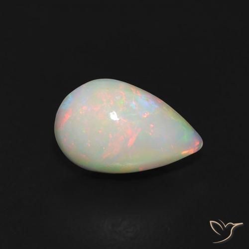 Opale Multicolore naturale da 0.45 ct, Forma a pera, Trasparente