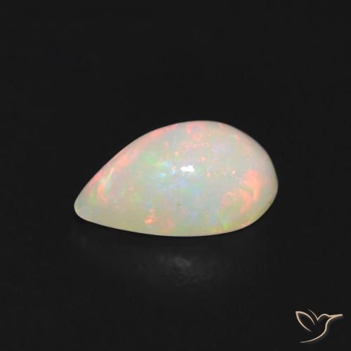 Opale Multicolore naturale da 0.45 ct, Forma a pera, Trasparente