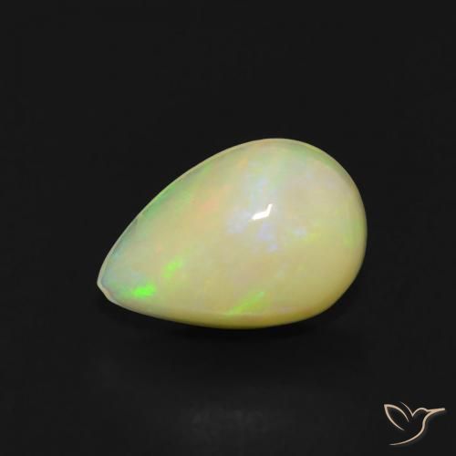 0.54ct Naturale Multicolore Opale, Forma a pera, Trasparente