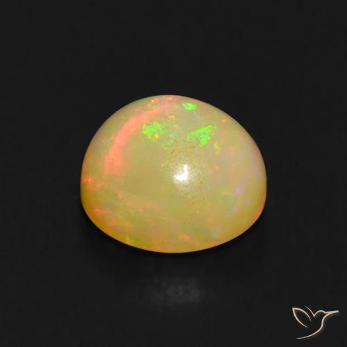 Opale multicolore naturale da 0,62 ct, taglio rotondo, trasparente