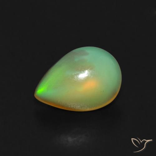 Opale Multicolore naturale da 0.45 ct, Forma a pera, Trasparente