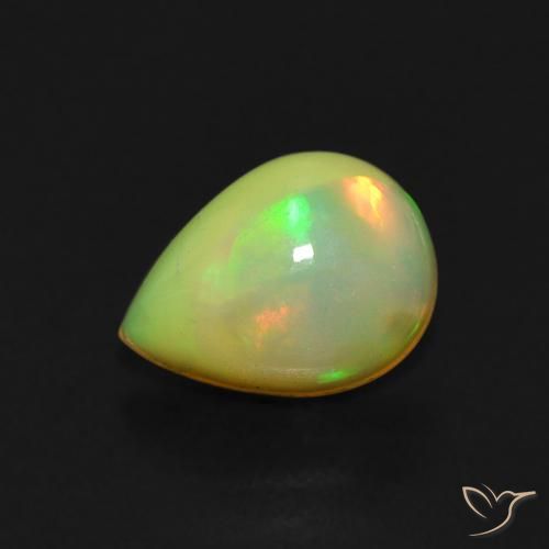 0.76ct Naturale Multicolore Opale, Forma a pera, Trasparente