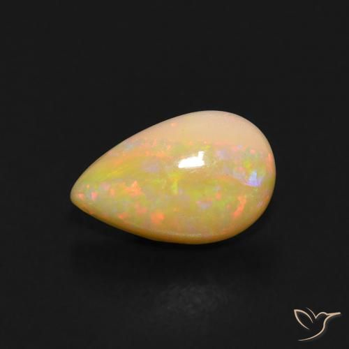 0.60ct Naturale Multicolore Opale, Forma a pera, Trasparente