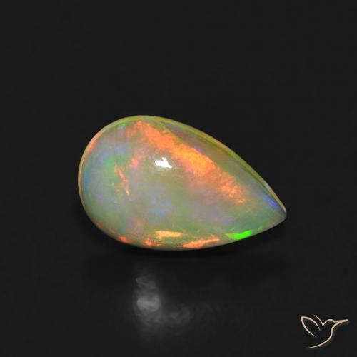 Opale Multicolore naturale da 0.49 ct, Forma a pera, Trasparente