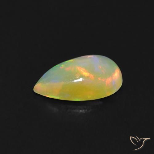 Opale Multicolore naturale da 0.49 ct, Forma a pera, Trasparente