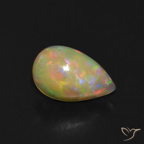 0.48ct Naturale Multicolore Opale, Forma a pera, Trasparente