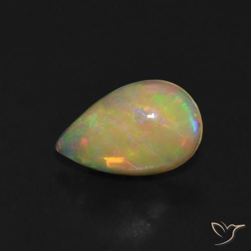 Opale Multicolore naturale da 0.48 ct, Forma a pera, Trasparente