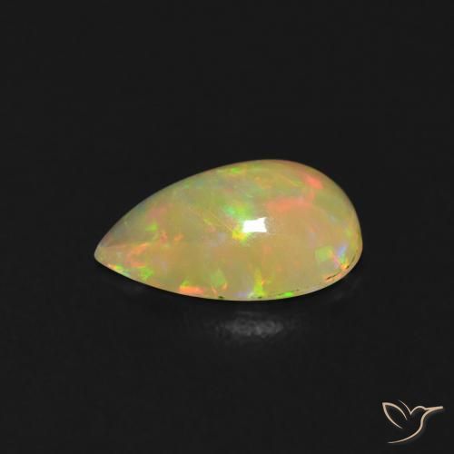 Opale Multicolore naturale da 0.48 ct, Forma a pera, Trasparente