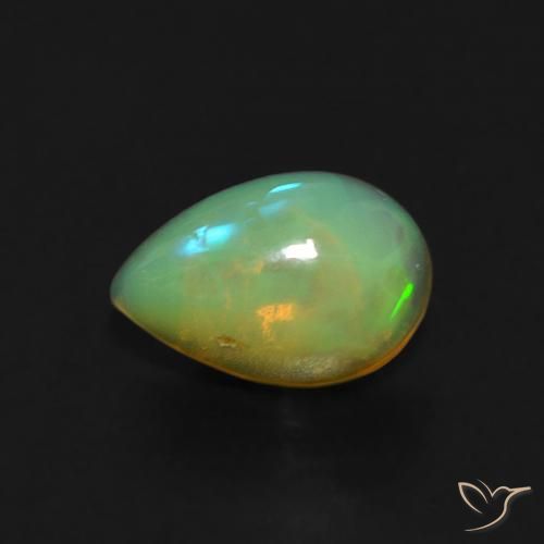 0.61ct Naturale Multicolore Opale, Forma a pera, Trasparente