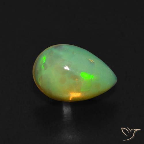 Opale Multicolore naturale da 0.61 ct, Forma a pera, Trasparente