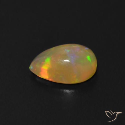 Opale Multicolore naturale da 0.49 ct, Forma a pera, Trasparente