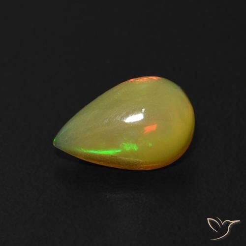 0.53ct Naturale Multicolore Opale, Forma a pera, Trasparente
