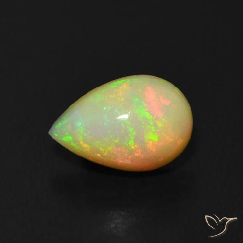 1.00ct Naturale Multicolore Opale, Forma a pera, Trasparente