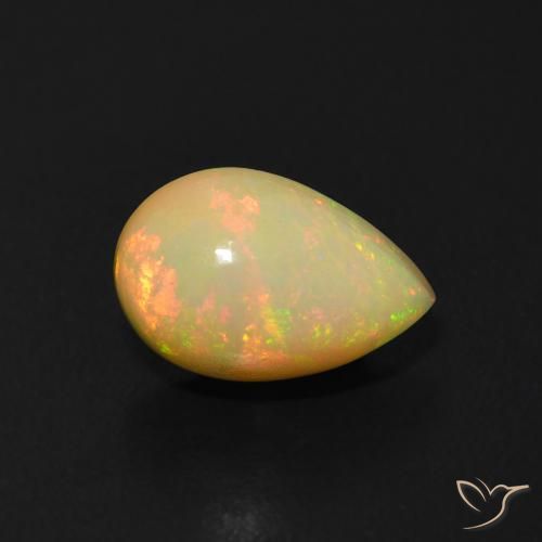 Opale Multicolore naturale da 1.00 ct, Forma a pera, Trasparente