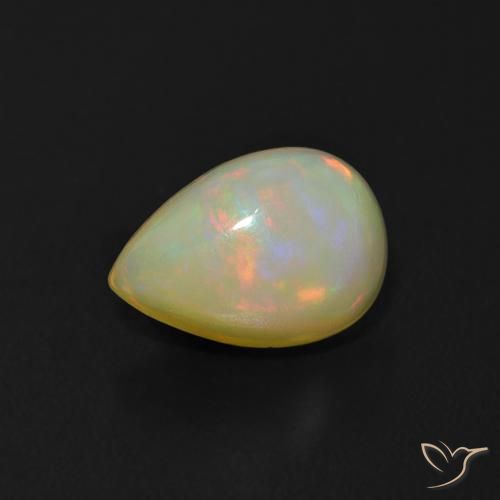 1.05ct Naturale Multicolore Opale, Forma a pera, Trasparente