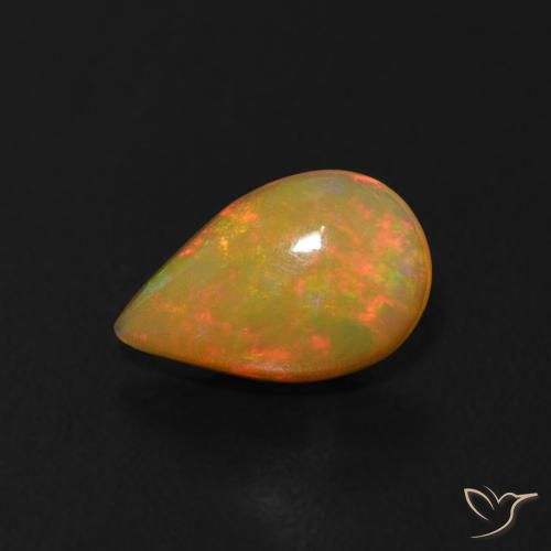 0.50ct Naturale Multicolore Opale, Forma a pera, Trasparente