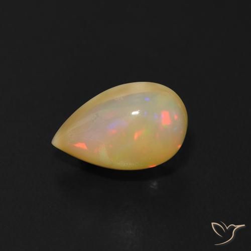0.65ct Naturale Multicolore Opale, Forma a pera, Trasparente