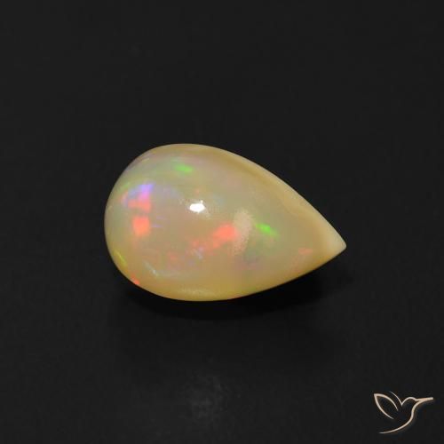 Opale Multicolore naturale da 0.65 ct, Forma a pera, Trasparente