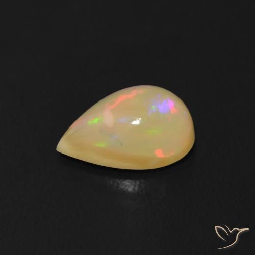Opale Multicolore naturale da 0.65 ct, Forma a pera, Trasparente