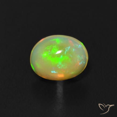 0.45ct Naturale Multicolore Opale, Ovale, Trasparente