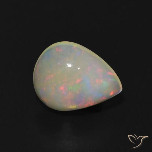 1.02ct Naturale Multicolore Opale, Forma a pera, Trasparente