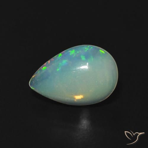 0.76ct Naturale Multicolore Opale, Forma a pera, Trasparente