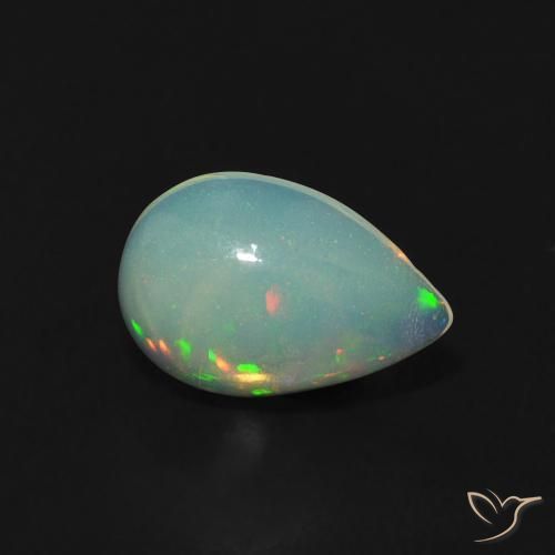Opale Multicolore naturale da 0.76 ct, Forma a pera, Trasparente