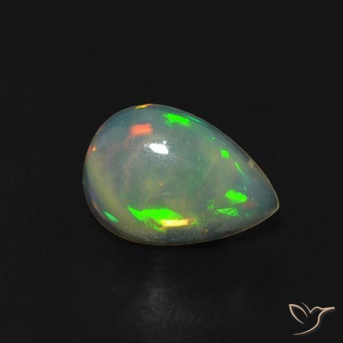 0.40ct Naturale Multicolore Opale, Forma a pera, Trasparente